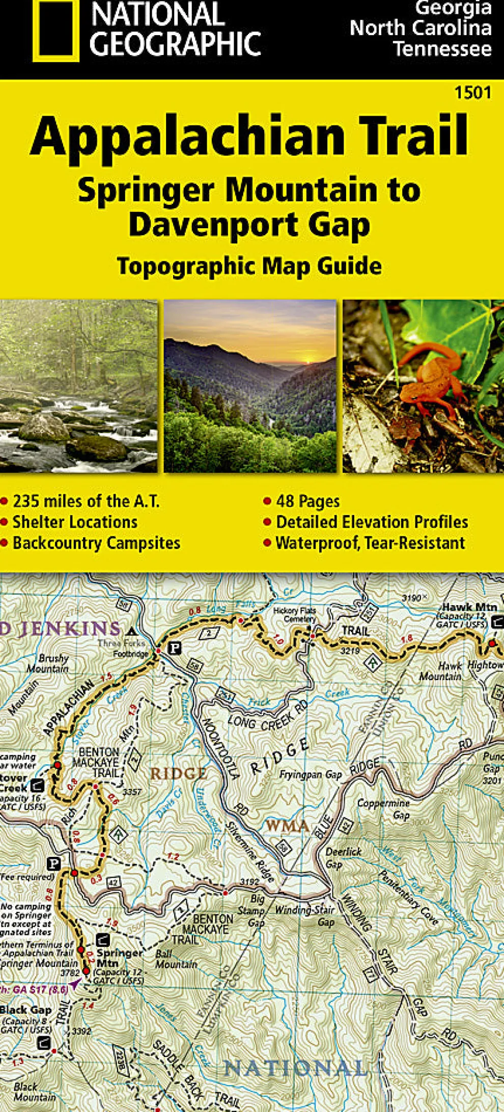 Appalachian Trail: Springer Mountain to Davenport Gap Map
