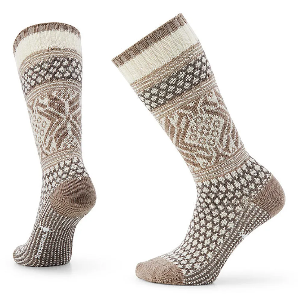 Everyday Popcorn Snowflake Pattern Full Cushion Crew Socks for Women