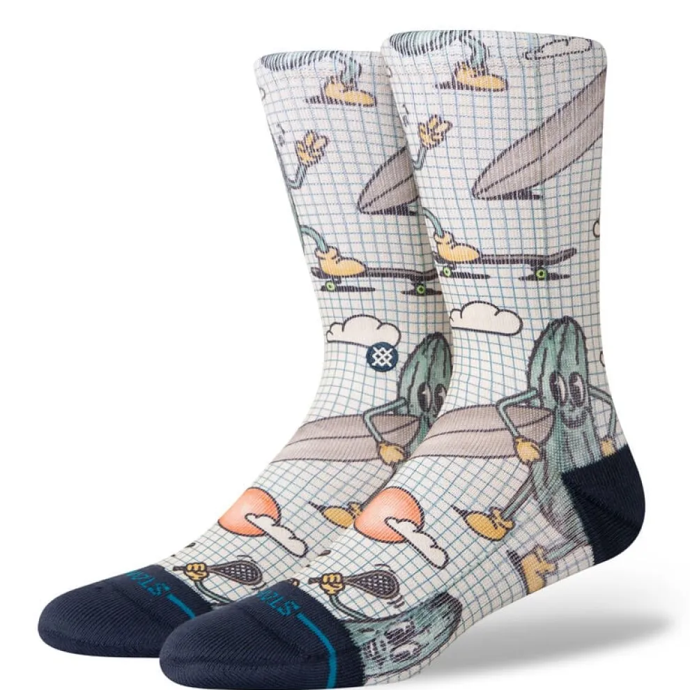Feeling Pickled Poly Blend Crew Socks for Men