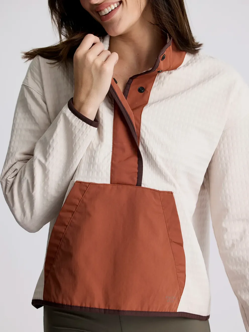 Gridback Fleece Snap Pullover for Women (SALE)