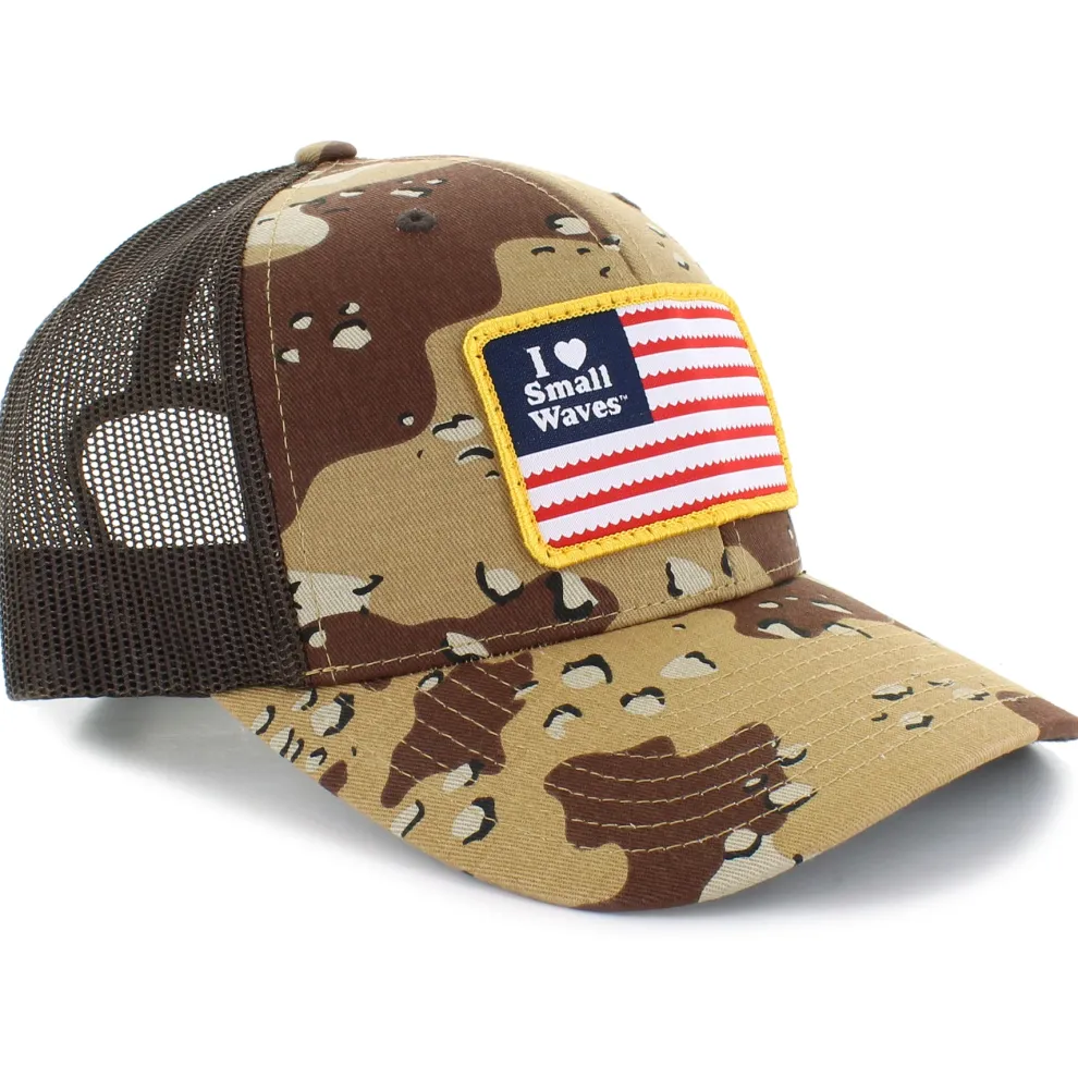 I <3 Small Waves Flag Patch Trucker Hat